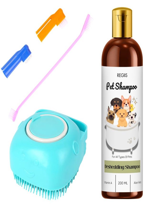 REGIIS Pet Shampoo for Dogs, Deshedding Shampoo for All Types of Pets, 200 ML, with Vitamin A and Aloe Vera(3 Pack) - Image 1